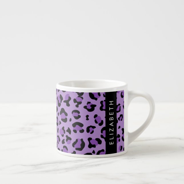 Tasse Expresso Empreinte de léopard, Spots, Leopard Violet, Votre (Droite)