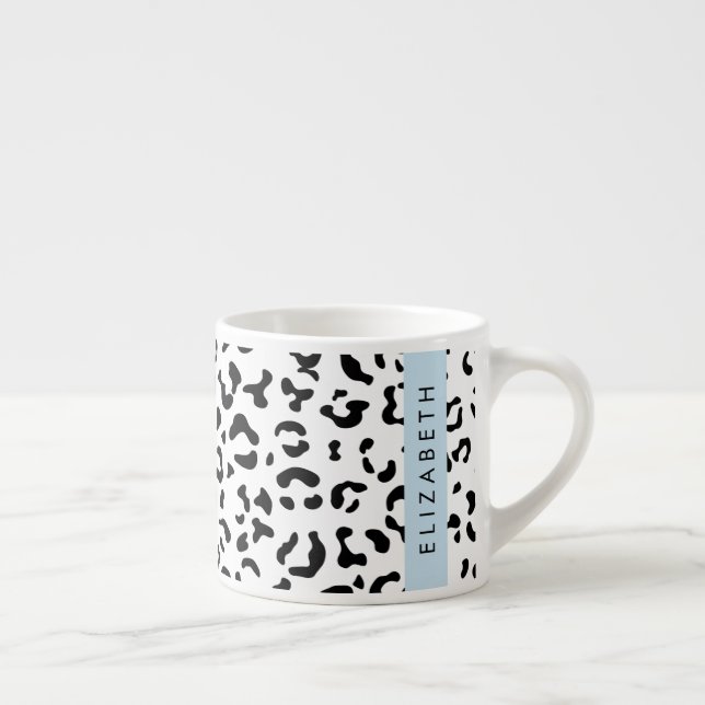 Tasse Expresso Empreinte de léopard, Spots, Noir Et Blanc, Votre  (Droite)