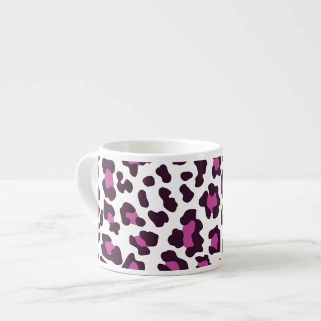 Tasse Expresso Empreinte de léopard violet (Devant gauche)