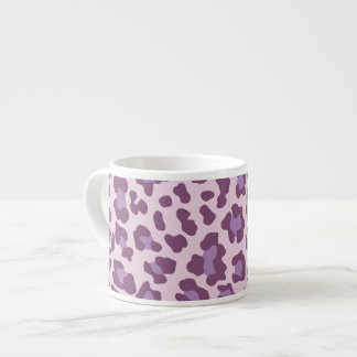 Tasse Expresso Empreinte de léopard violet et lavande