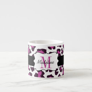 Tasse Expresso Empreinte de léopard violet noir blanc Espresso Mu
