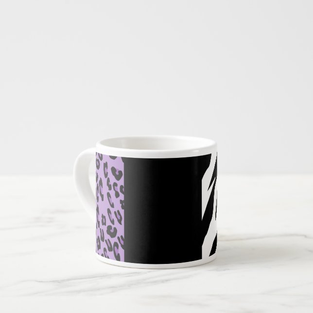 Tasse Expresso Empreinte de léopard, Zebra Print, Poster de anima (Devant gauche)