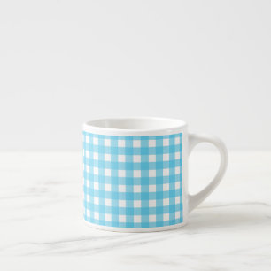 Tasse Expresso En vichy bleu cérusé clair