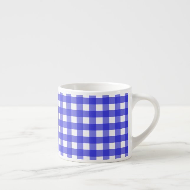 Tasse Expresso En vichy bleu royal (Droite)