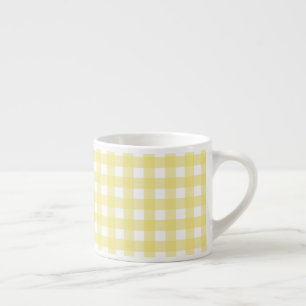 Tasse Expresso En vichy jaune pâle et blanc