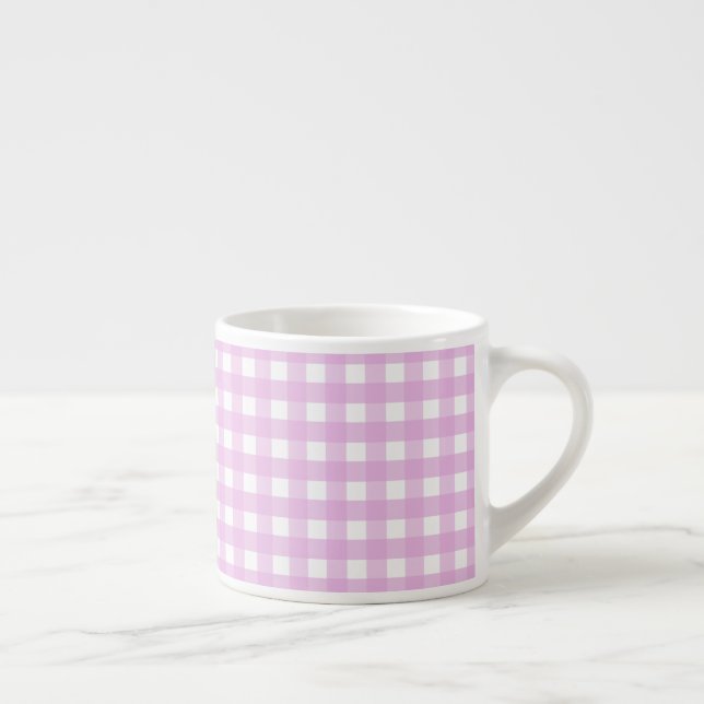 Tasse Expresso En vichy rose pâle (Droite)