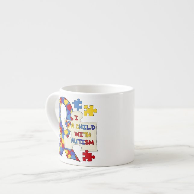 Tasse Expresso Enfant avec le ruban de sensibilisation sur l'auti (Devant gauche)