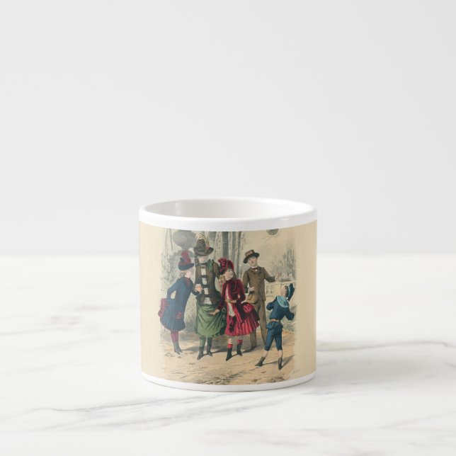 Tasse Expresso Enfants Famille Antique Victorienne Enfant (Devant)