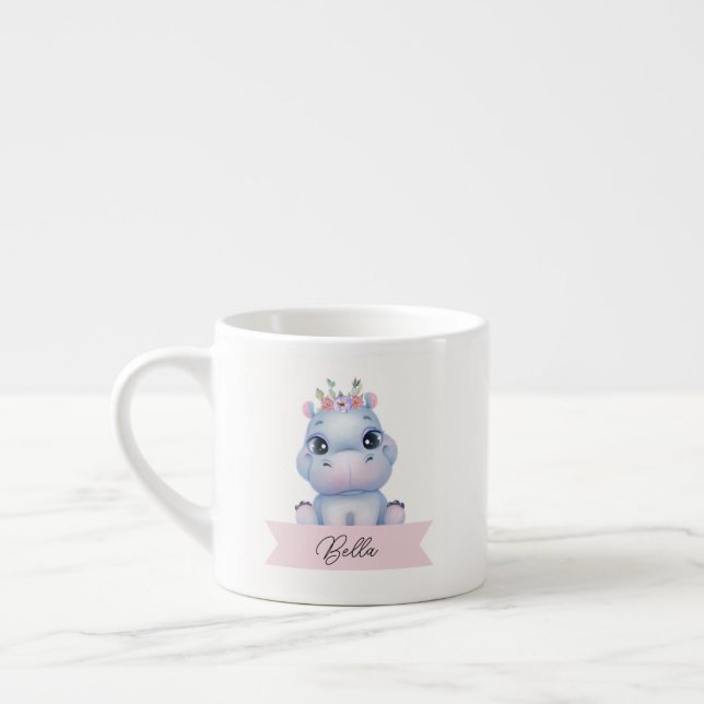 Tasse Expresso Enfants hippo personnalisés (Gauche)