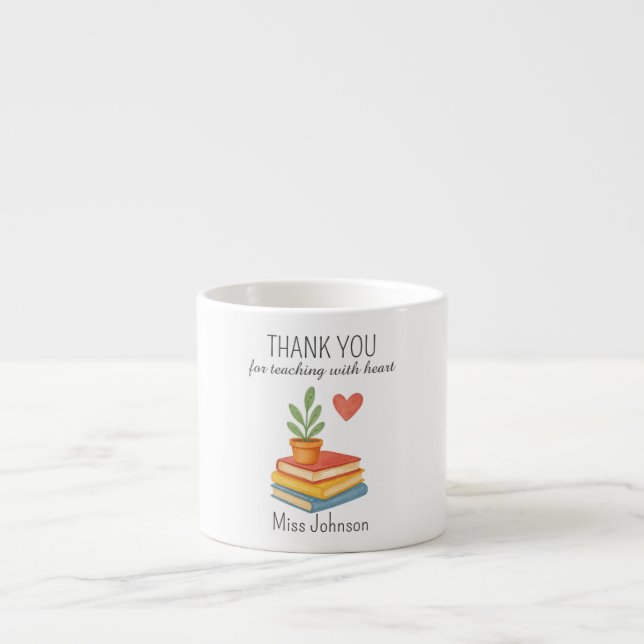 Tasse Expresso Enseignant Merci - Cadeau d'appréciation du coeur (Devant)