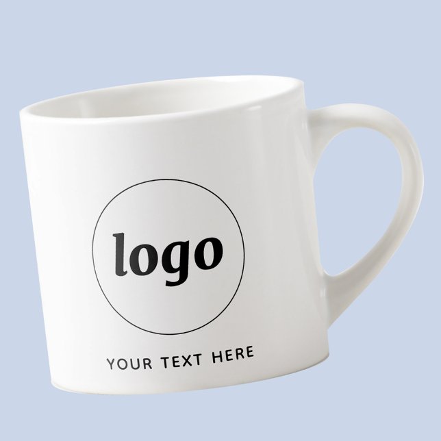 Tasse Expresso Entreprise Simple Logo et Texte (Simple logo with custom text business branding promotional espresso coffee cup)