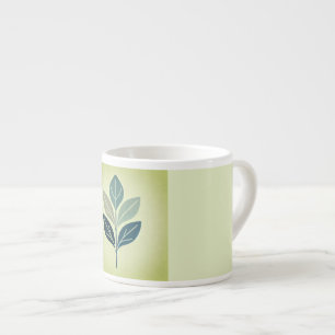 Tasse Expresso Espresso avec feuilles.