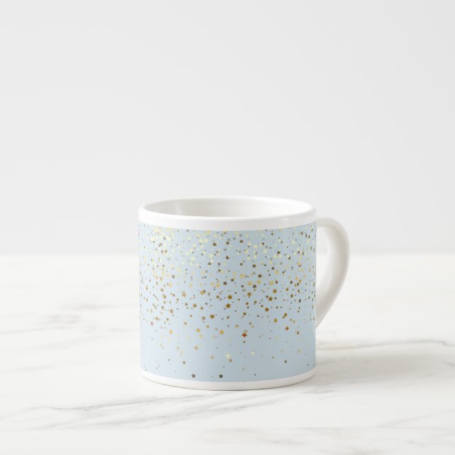 Tasse Expresso Espresso Mug-Petite Golden Stars-Blue (Devant droit)