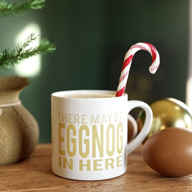 Tasse Expresso Étape de Noël ici Personnaliser les vacances amusa (There may be eggnog in this espresso cup ( or should I say eggspresso?) Just add your name!)