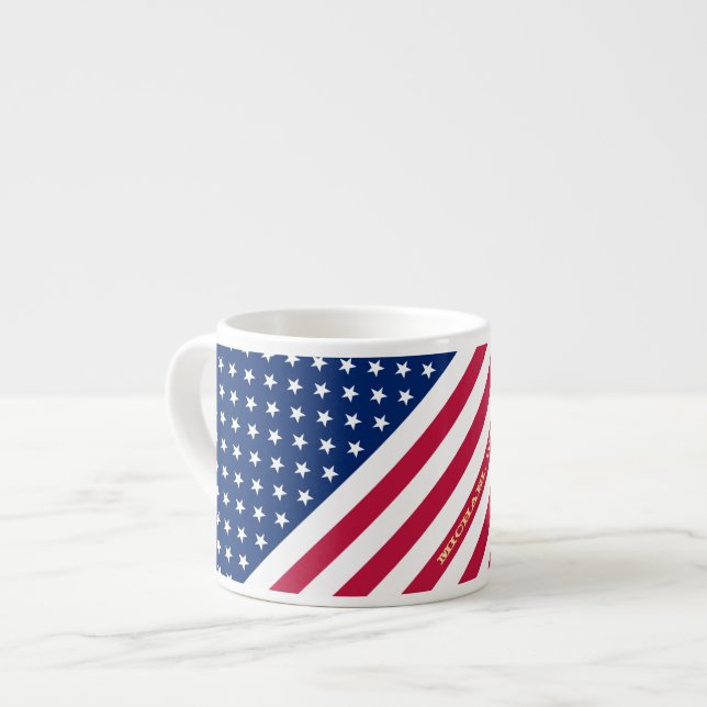 Tasse Expresso États-Unis américain Drapeau Stars Stripes Personn (Devant gauche)