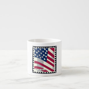 TASSE EXPRESSO ÉTATS-UNIS D'AMÉRIQUE DRAPEAU FOREVER STAMP