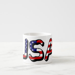Tasse Expresso États-Unis écrasés sur le drapeau américain