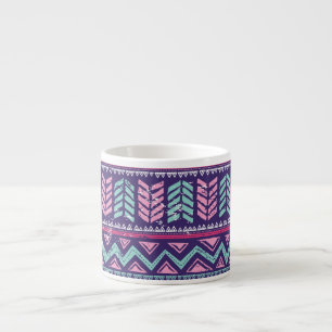Tasse Expresso Ethnique Tribale : Motif coloré sans couture.