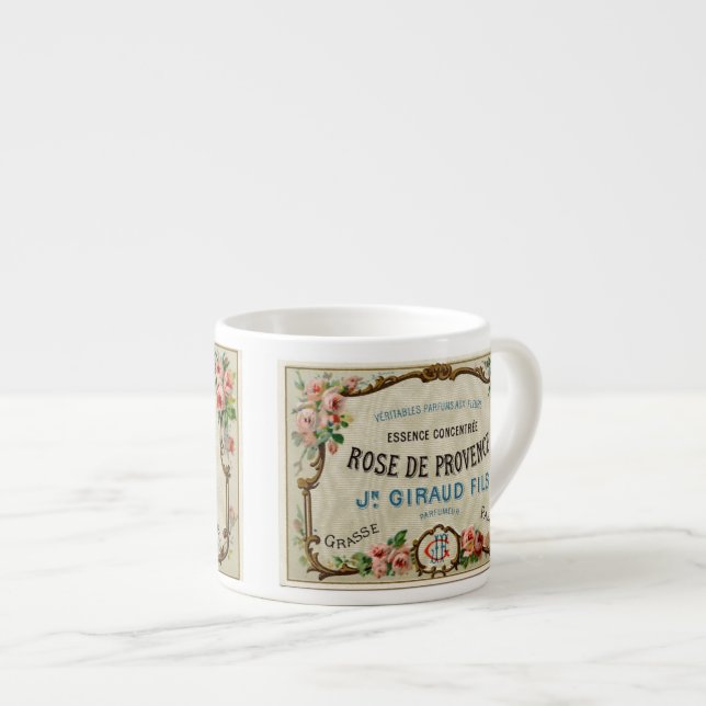 Tasse Expresso Étiquette français vintage (Devant droit)