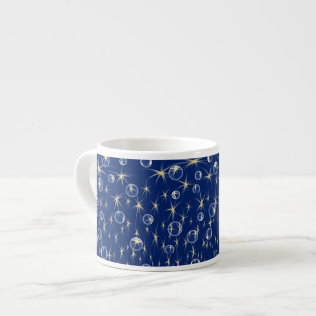 Tasse Expresso Étoiles et bulles en chute (Devant gauche)