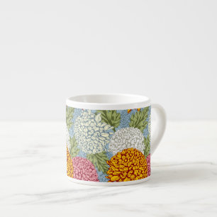Tasse Expresso Excellent motif avec des chrysanthèmes