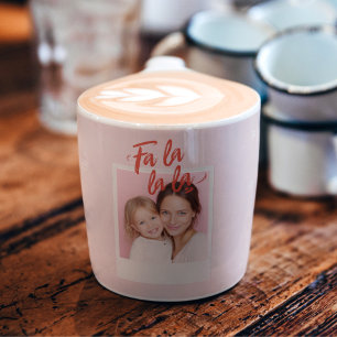 Tasse Expresso Fa La La La Rouge Rose Noël Photo