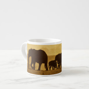 Tasse Expresso Famille d'éléphant
