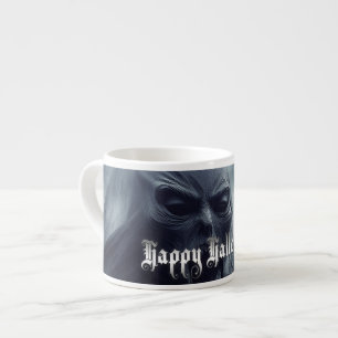 Tasse Expresso Fantôme noir dans un paysage infernal - Halloween