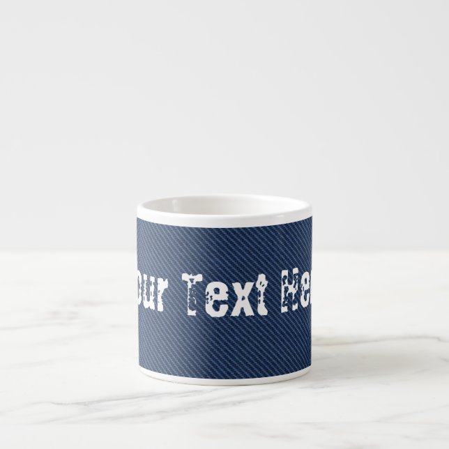 Tasse Expresso Faux Blue Jeans Denim Texte personnalisé Espresso  (Devant)