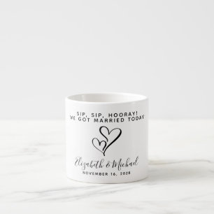 Tasse Expresso Faveur mariage Sip Sip Hooray Coeurs