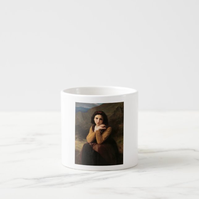 Tasse Expresso Femme Mignonne de Jeune Femme par Bouguereau (Devant)