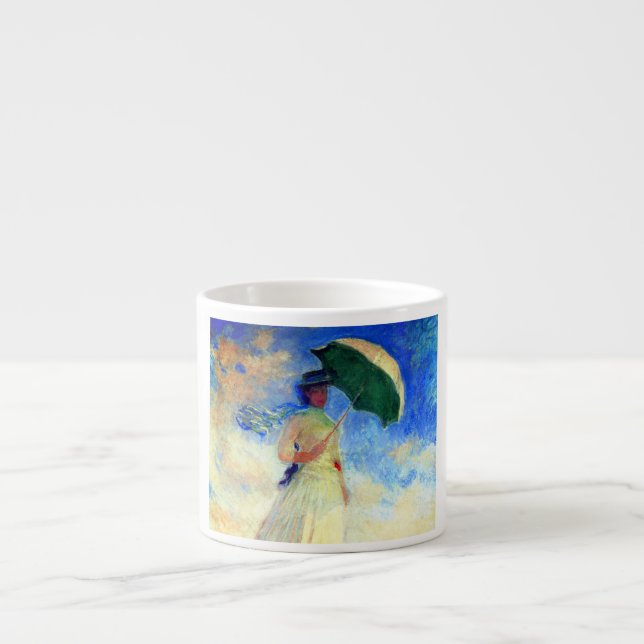 Tasse Expresso Femme Monet avec un parasol face droit (Devant)