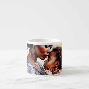 Tasse Expresso Fête des mères Art d'amour aquarelle africaine