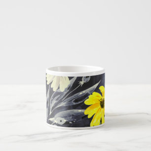 Tasse Expresso Feuilles d'automne, baies : motif d'aquarelle.