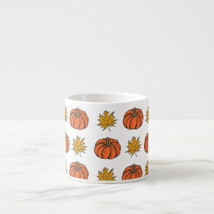 Tasse Expresso Feuilles d'automne : Motif Citrouille à main