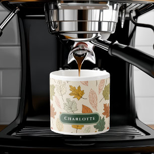 Tasse Expresso Feuilles d'automne personnalisées - Cosy Automne N