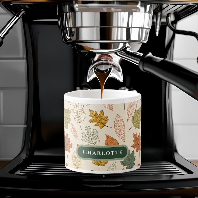 Tasse Expresso Feuilles d'automne personnalisées - Cosy Automne N (Créateur téléchargé)