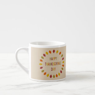 Tasse Expresso Feuilles de chêne de Thanksgiving