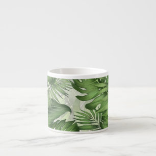 Tasse Expresso Feuilles de jungle tropicale : arrière - plans flo