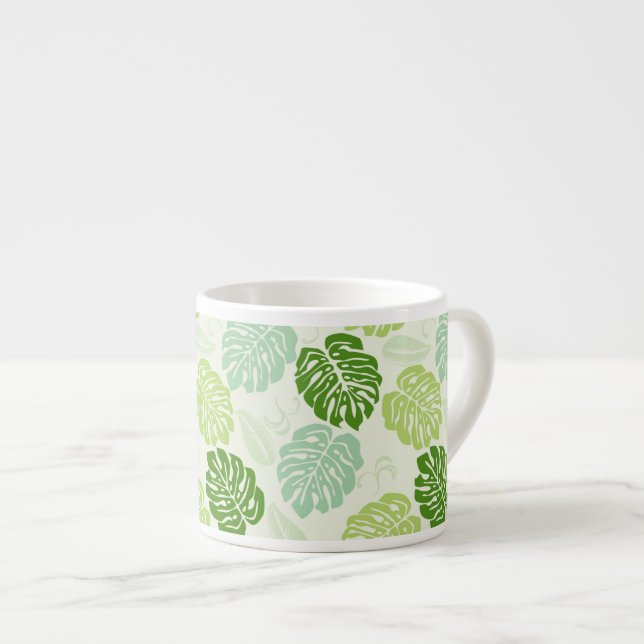 Tasse Expresso Feuilles de Monstera (Devant droit)