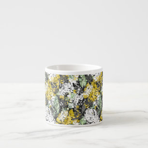 Tasse Expresso Feuilles exotiques de jungle tropicale abstraite s