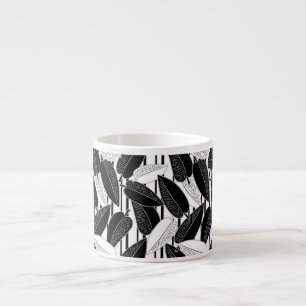 Tasse Expresso Feuilles tropicales florales ficus ornemental sans