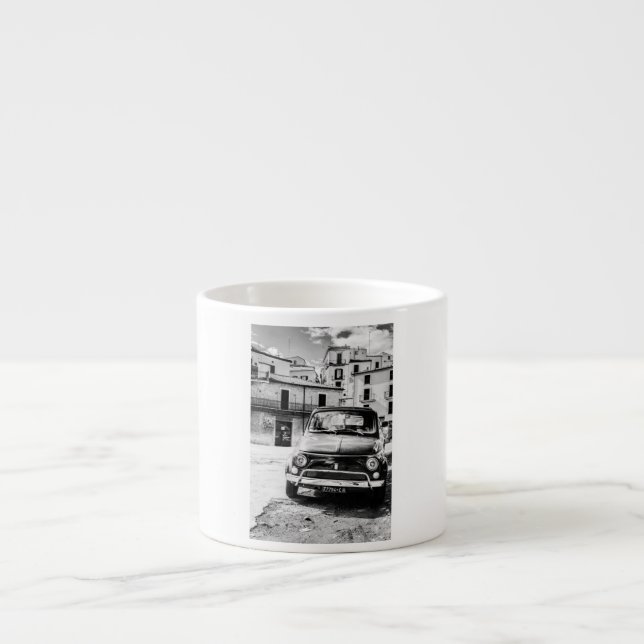 Tasse Expresso Fiat 500, cinquecento en Italie, cadeau classique (Devant)