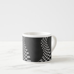 Tasse Expresso Fibre de carbone comme course Drapeau Wave Print