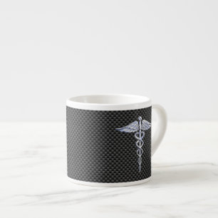 Tasse Expresso Fibre Médicale de carbone de noir de symbole de