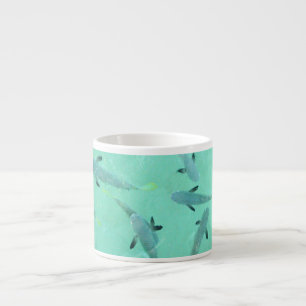 Tasse Expresso Fidji poissons nageant dans une eau bleu clair