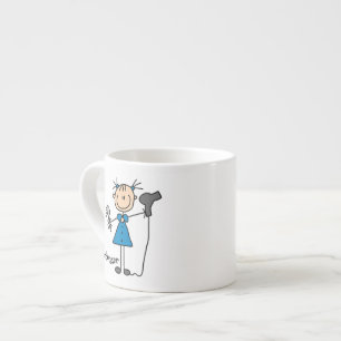 Tasse Expresso Figurine de coiffeur bâton
