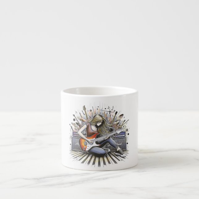 Tasse Expresso Fille avec des vibes musicales (Devant)