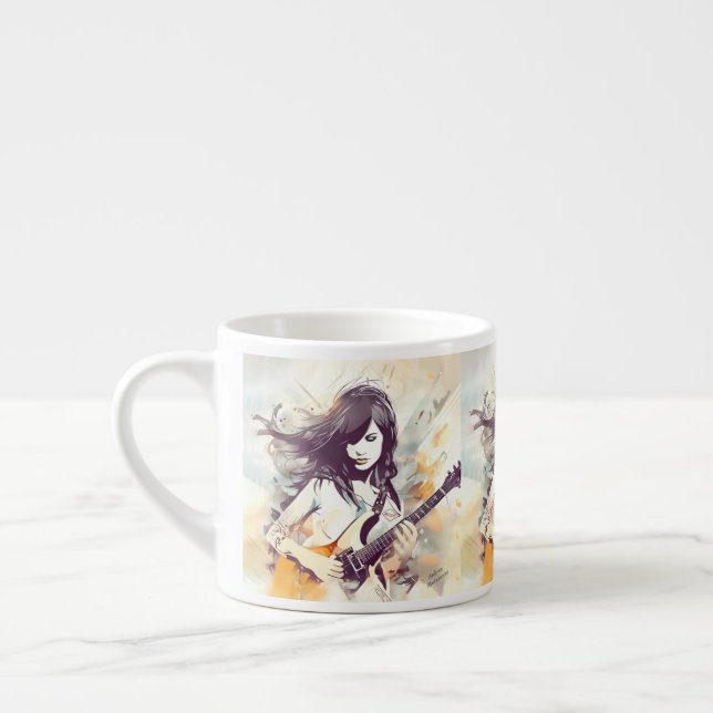 Tasse Expresso Fille avec musique rock vibes (Gauche)