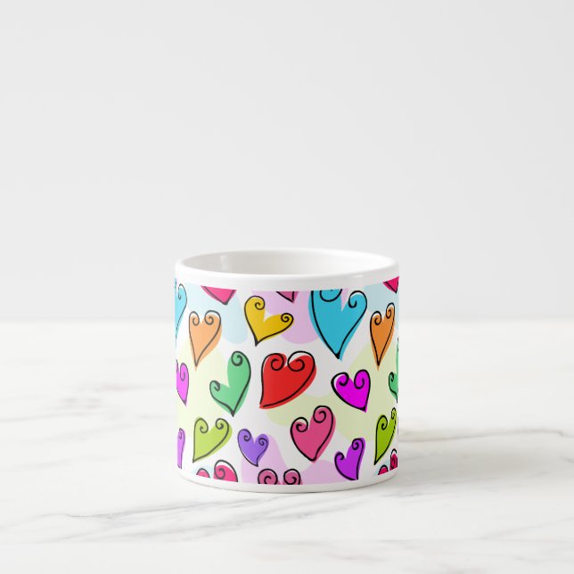 Tasse Expresso Fille Coeurs Vibrants Cute Romantic Valentines Day (Devant)